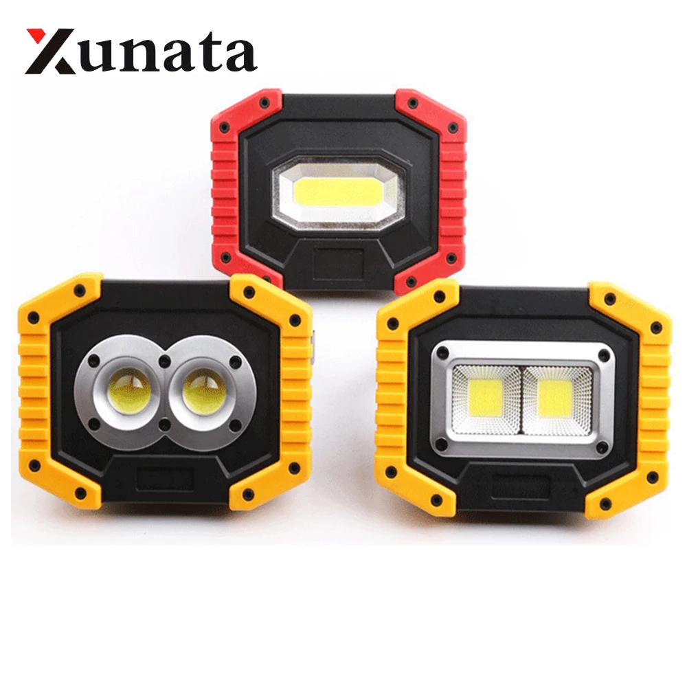 30W Led COB Portable Spotlight Waterproof Work Light Lamp Rechargeable LED Latern Flashlight Hunting Camping Outdoor Light 1PC