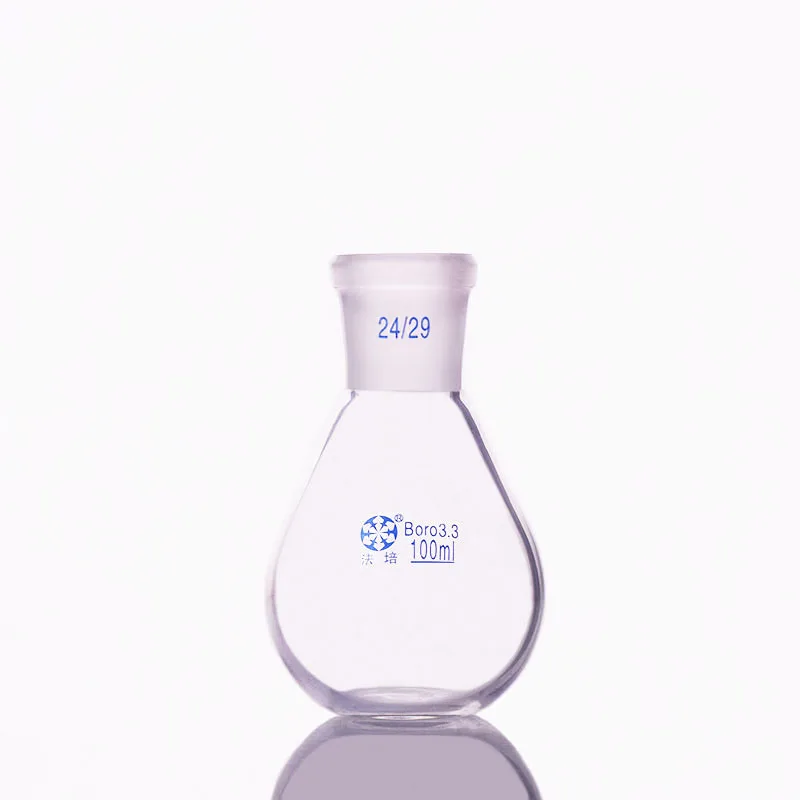 

FAPE Evaporation bottle 100mL, Flask eggplant shape, Short neck standard grinding mouth 24/29, Eggplant-shaped flat bottom flask