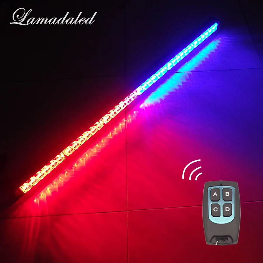 36 LED remote car led Strobe Light bar 35'' 90cm police warning Lights beacon emergency flash blinking lamp red blue white amber