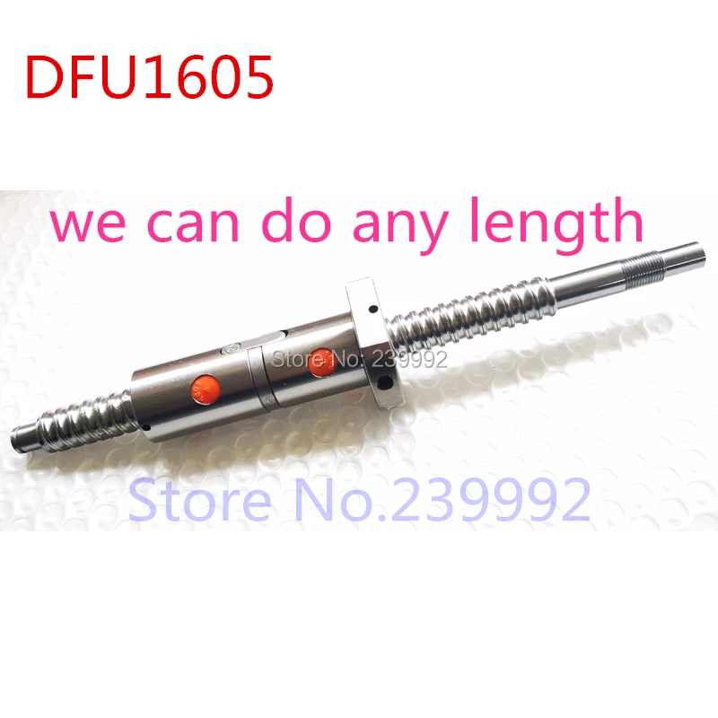 DFU1605  250 mm C7 ball screw with 1605 double ball nut BK/BF12 end machined