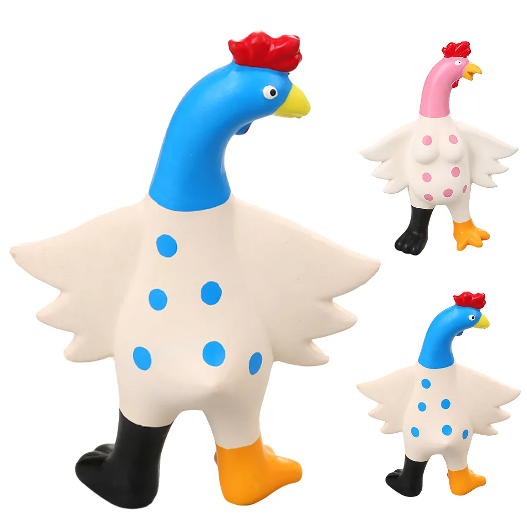 Creative Squeaky Bite Resistant Pet Dog Toy Cute Latex Chicken Shape Vocal Molars Vent Toy Pet Interactive Supplies