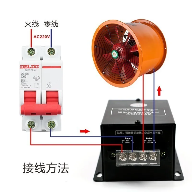 Imagem -02 - Interruptor de Velocidade Infinitamente Variável 220v 2500w5000w do fã do Teto do Interruptor de Velocidade do Motor da C.a. do Controlador de Velocidade do Ventilador Monofásico