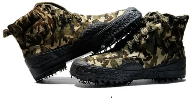 Men Women Training Camo Canvas Shoes Outdoor Sports Hiking Camping Climbing Non-slip Wearproof Breathable Boots
