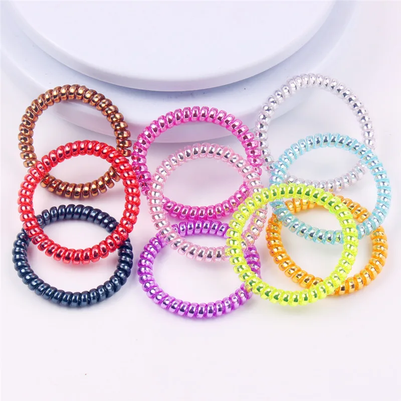 

10 Pc/Lot Women Lady Girls candy colour fashion Hair Band Elastic Telephone Wire Style Hair Rope ponytail holder