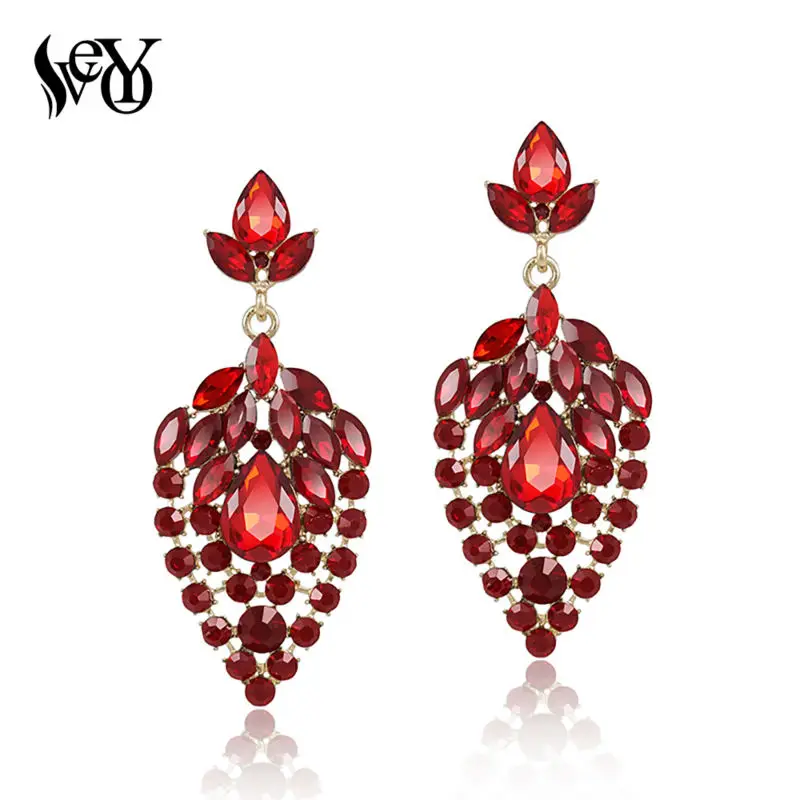 VEYO Trendy Full of Rhinestone  Earrings For Women Luxury Crystal Drop Earrings  Gift