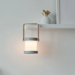 Lanterna portátil com cabo de madeira, telescópica lâmpada de mesa LED dobrável, carregamento USB, luz noturna, lâmpada de leitura, criativo lámpara de mesa plegable luminaria led sem fio recarregável