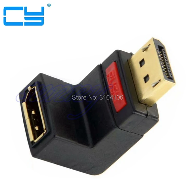 

Up&Down Angled 90 Degree DisplayPort DP Male to Display Port DP Female Extension Adapter Converter Connector Angle for DP Cables