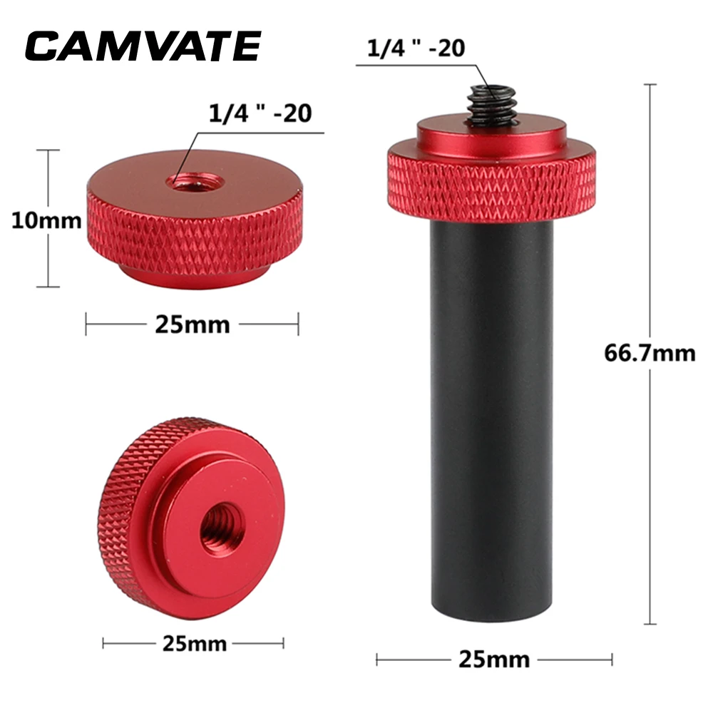 CAMVATE 15mm Micro Rod Camera 15mm Rods 2 inch with 1/4\'\' Thread Locknut For Camera Accessories Monitor Flashlight Video Light