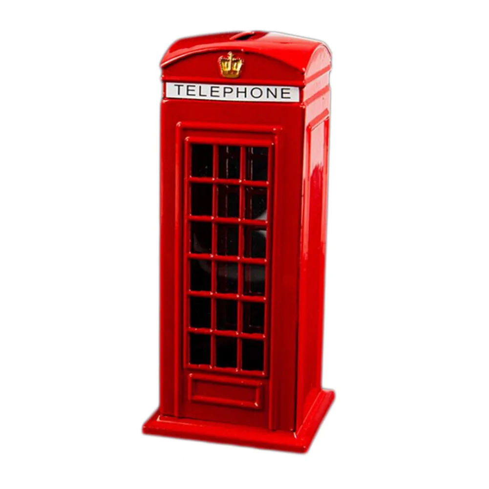 LBER Metall Rot Britischen Englisch London Telefonzelle Bank Münze Bank Saving Pot Sparschwein Rot