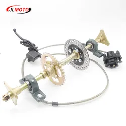 610mm M8*3 Wheel Hub Rear Axle Assy With 428# 37T Sprocket 160mm Disc Brake UCP204 Bearing Fit For DIY ATV Quad Buggy Bike Parts