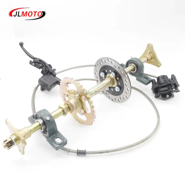 610mm M8 * 3 piasta koła tylna oś Assy z 428 #37T zębatka 160mm hamulec tarczowy UCP204 łożyska nadające się do DIY ATV Quad Buggy części rowerowe