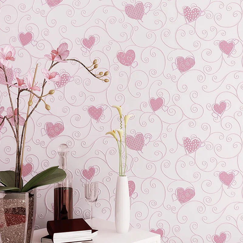 

Cute Cartoon 3d Loved Heart Wallpaper Blue Pink Baby Girl Bedroom Decor Wallpapers Self Adhesive Child Rooms Wall Paper Ez132