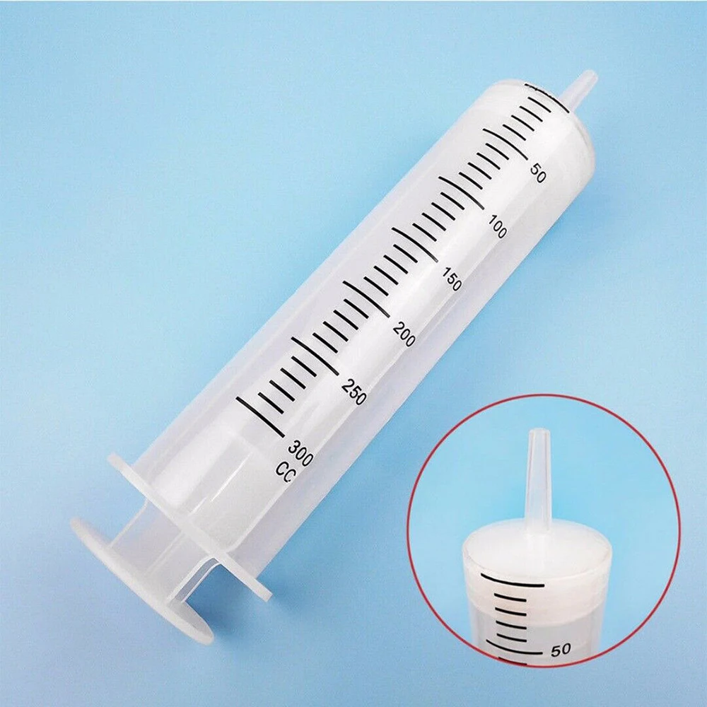 Large 300ML Plastic Syringe Capacity Syringe Transparent Reusable Sterile Measuring Injection Syringe Nutrient Hydroponics