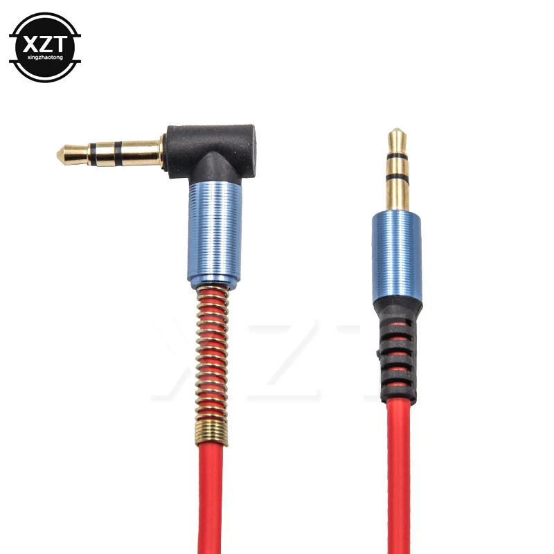 New 3.5mm Audio Cable Jack Elbow Male to Male Stereo Headphone Car Aux Audio Extension Cable Car Accessories