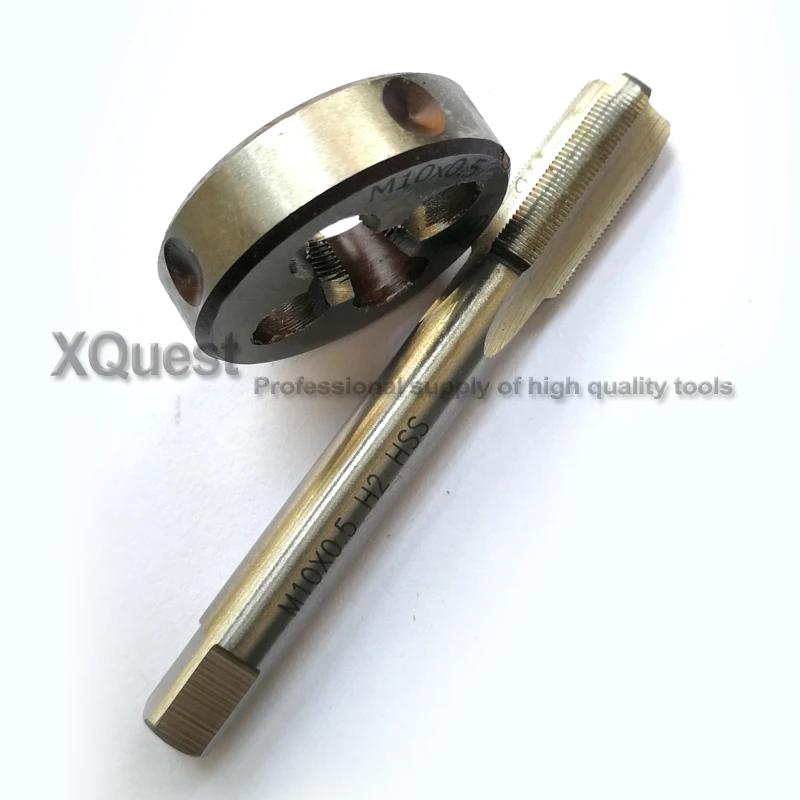 

1set M10 HSS Right Hand tap Round die M10X1.5 Metric Fine thread dies plug Screw taps suit M10X1.25 M10X1 M10X0.75 M10X0.5