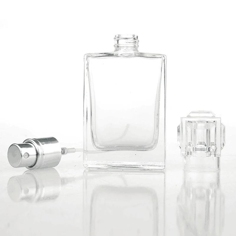 Top Seller 30ML Square Glass Perfume Bottles Refillable Atomizer With Aluminum Cosmetic Spray Bottles 100pcs/lot