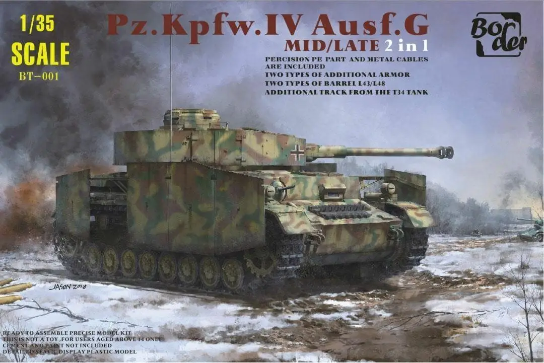 

Border BT001 1/35 Tank Model Panzer IV Ausf.G Mid/Late 2in1 #BT001 2019 New