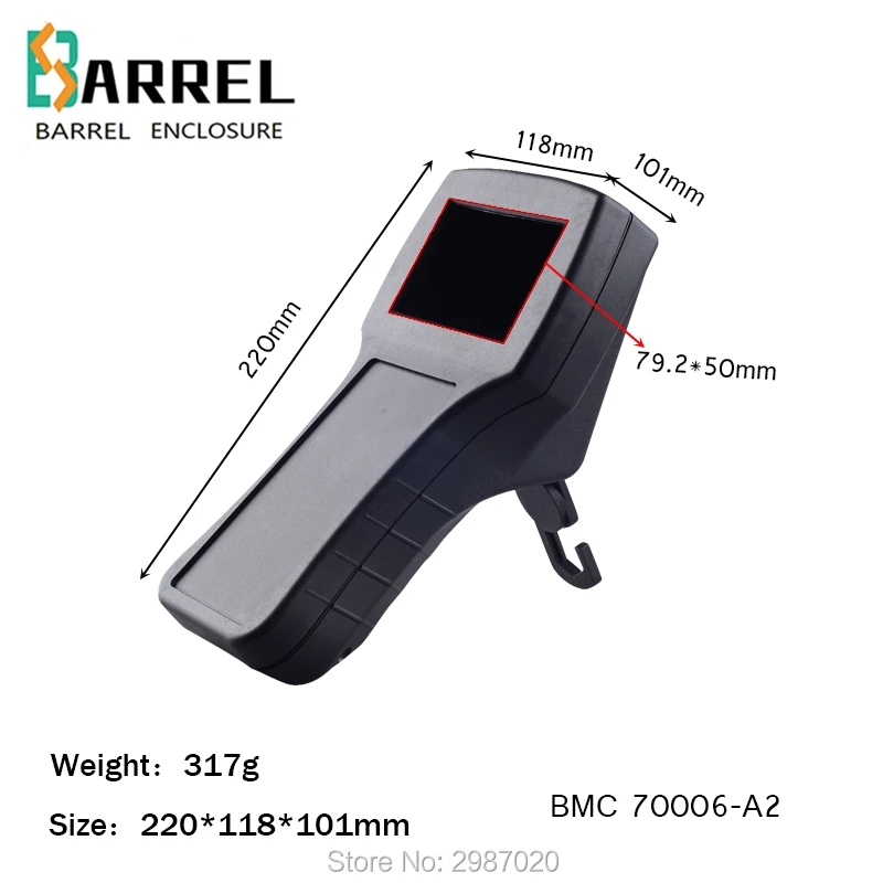 220 * 118 * 101 mm Kunststoff-Handheld-Elektronikprojektgehäuse, tragbares ABS-Steuerschaltergehäuse für Prüfgeräte mit Fenster