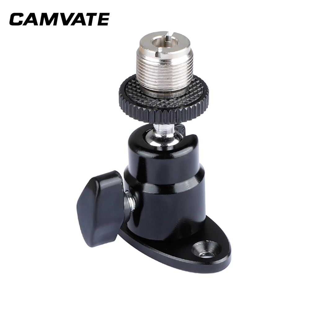 Регулируемое настенное/потолочное крепление CAMVATE с мини-шаровой головкой с поворотом на 360 ° и винтовым разъемом 5/8-27 для подключения микрофона/монитора
