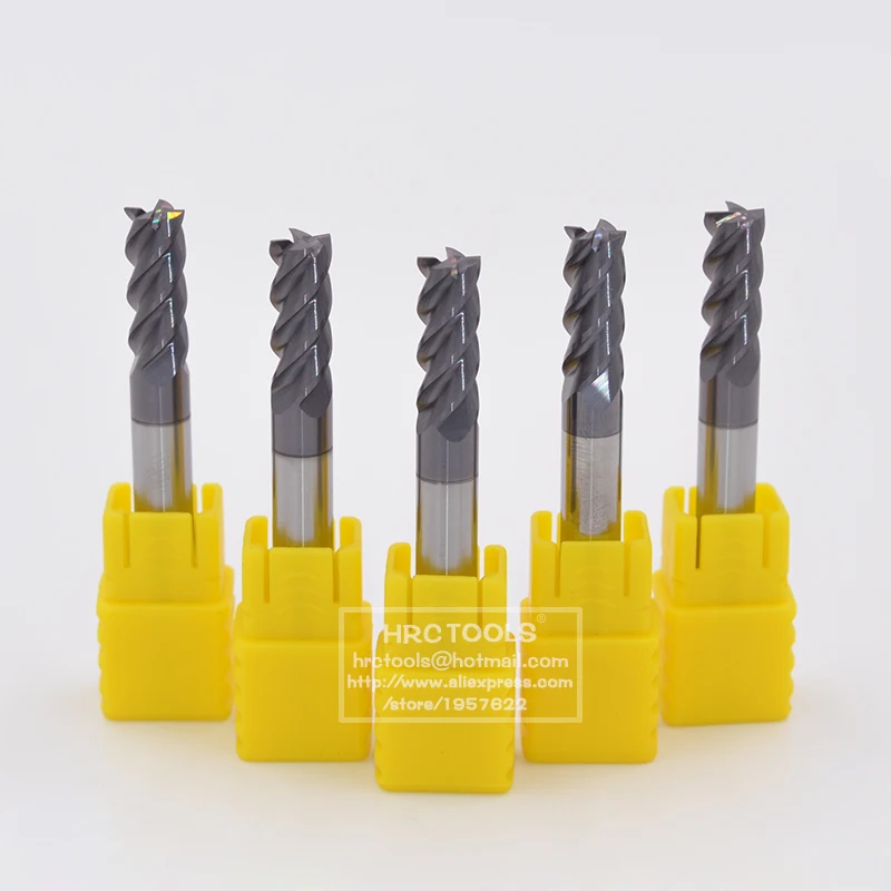 Fresa de carburo de tungsteno, espiral sólida, N3-d2x6Hx4Dx50L, para flauta 4 DE ACERO INOXIDABLE