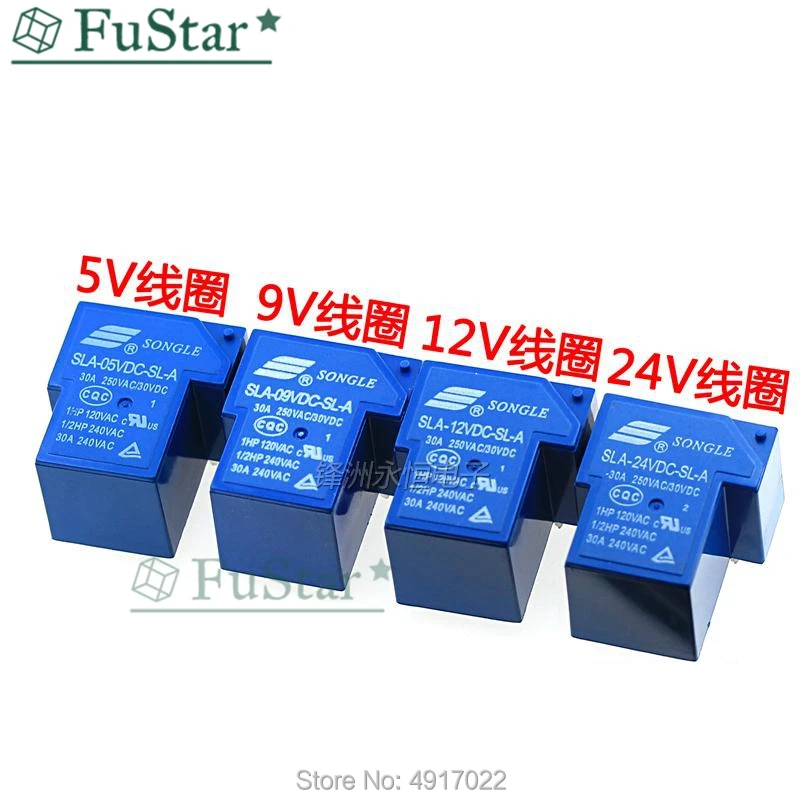 2PCS/lot Power relays SLA-05VDC-SL-A SLA-48VDC-SL-A SLA-12VDC-SL-A SLA-24VDC-SL-A 5V 48V 12V 24V 30A 5PIN DIP5 Time Relay New