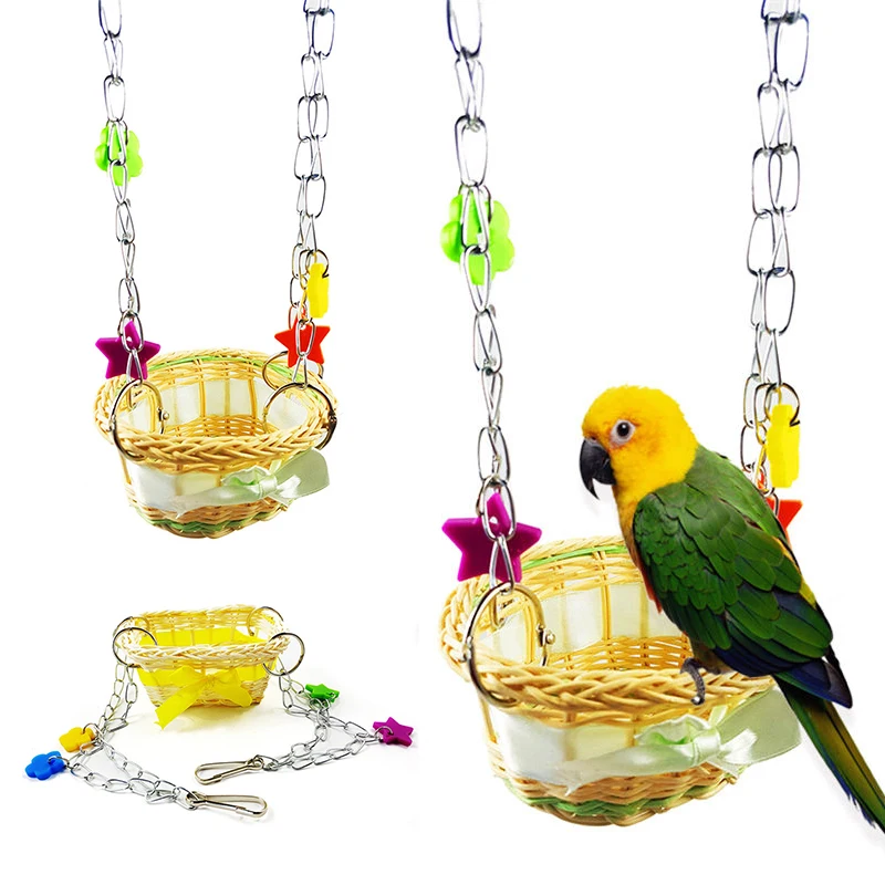 JX-LCLYL Pet Bird Parrot Parakeet Budgie Hanging Swing Nest Hatching Stand Hammock Toy