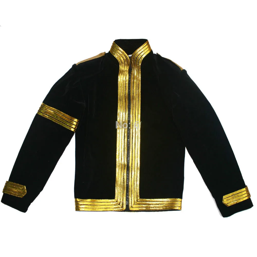 Rare MJ South Africa Nelson Mandela Tour Black Military Casual Dress Jacket Golden Sleeve Halloween Clothing in 1996s