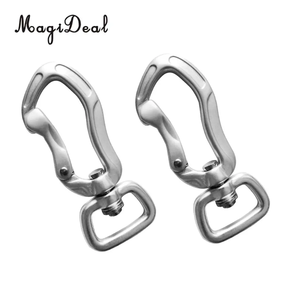 Outdoor 1 Pair Rock Tree Climbing Swivel Carabiner Hanging Connect Hook Camping 71/76mm round eye for Camping Caving Climbing