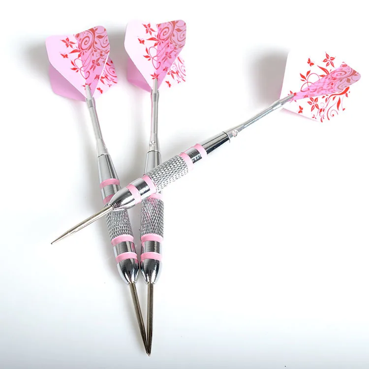 3pcs Professionele 24g 16cm Tip Staal Darts Aluminium Dart Shaft Ijzer Vat Met Roze Dart Vluchten Voor dartbord Games