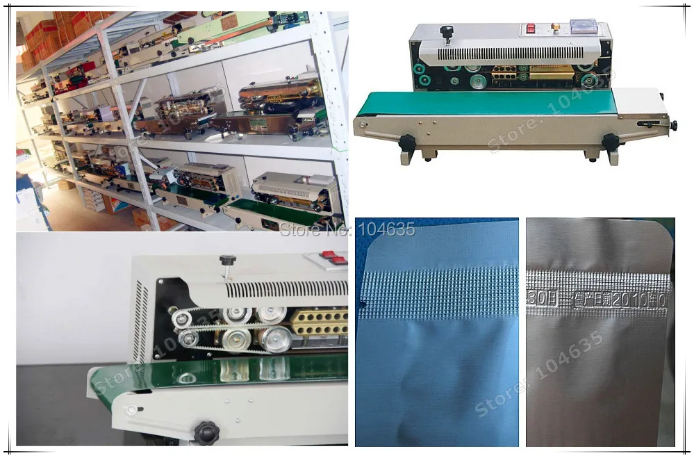 Scelleuse automatique à bande continue 220V /110V, Machine de scellage horizontale pour sacs en plastique PVC, Film à Membrane