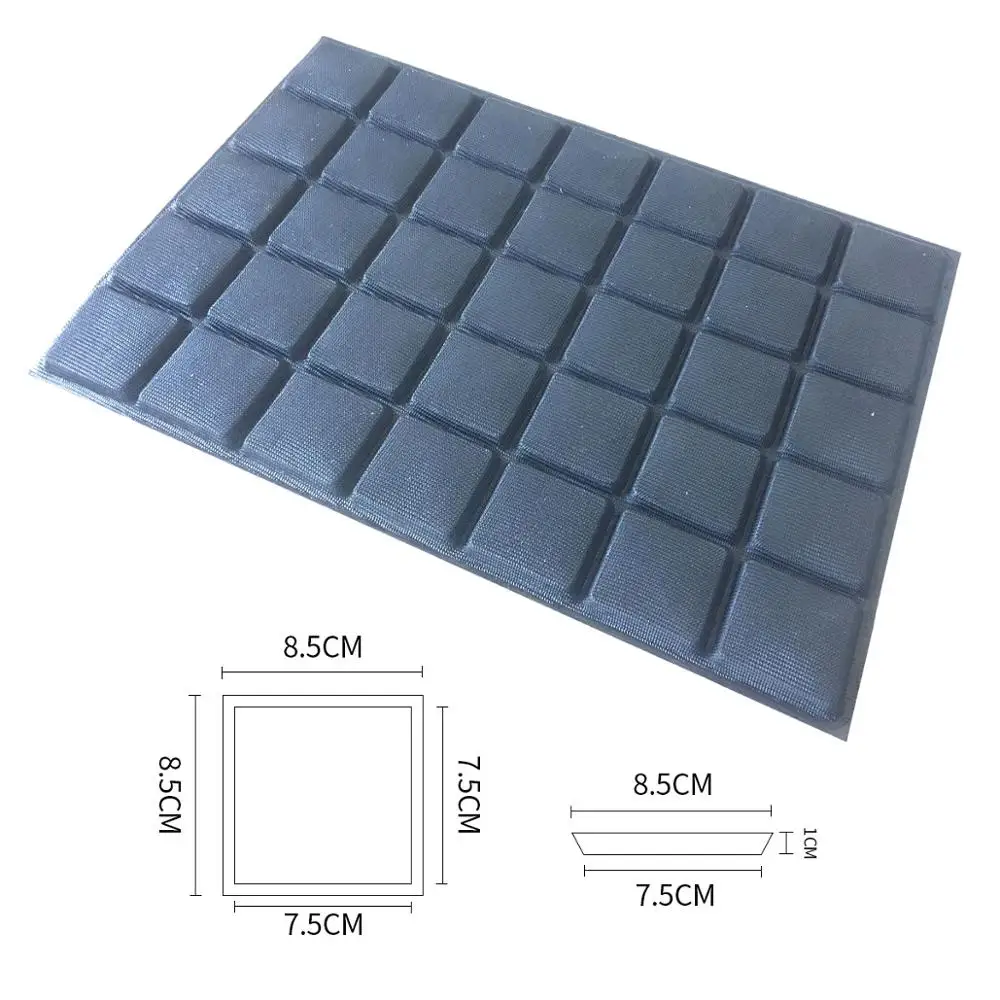 Bluedrop silicone tartlets formrectangle shape baking sheet panini mold square mould 8.5cm 35 caves