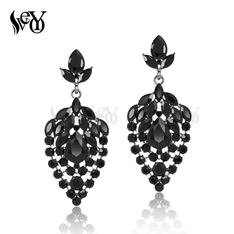 VEYO Trendy Full of Rhinestone  Earrings For Women Luxury Crystal Drop Earrings  Gift