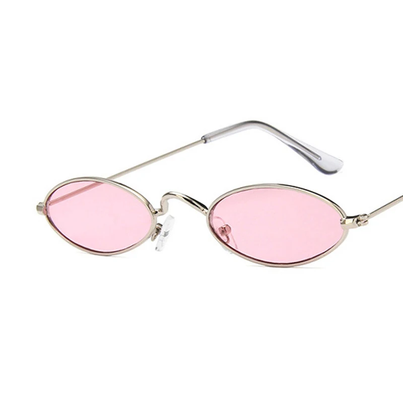 Vintage Oval Sunglasses Men Sun Glasses Women Retro Metal Frame Red Tiny Round Skinny Eye Glass Female Small Party Eyewear UV400