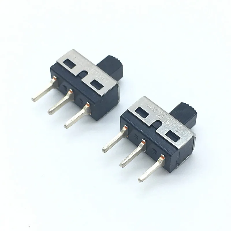 10Pcs 2 Position SPDT 3 Pin PCB Panel Mini Vertical Slide Toggle Switch Handle Length 5MM AC125V/4A AC250V/2A