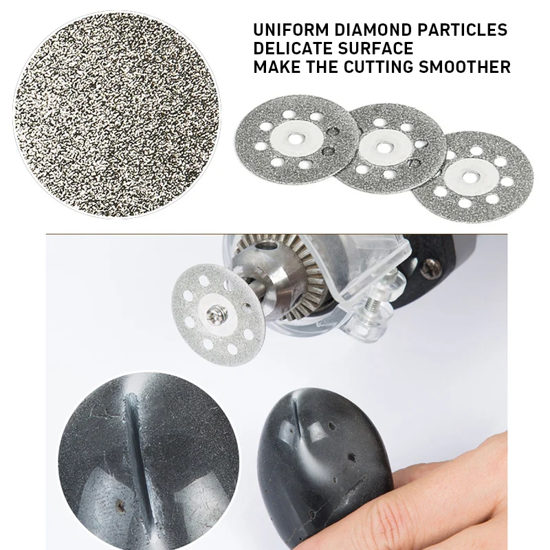 60Pc Diamantdoorslijpschijven Schuren Slijpschijf Cirkelzaagblad Houtbewerking Metal Dremel Mini Boor Rotary Tool Accessoires