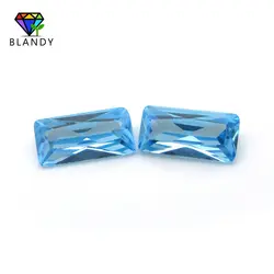 Wholesale Price 2*4~9*11mm Rectangle Shape Seablue Cubic Zirconia Stone 5A Quality Synthetic Gems CZ Stone For Jewelry