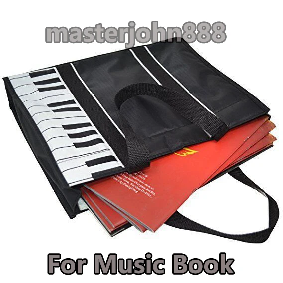 Music Topic Piano Key Music Waterproof 420D Oxford+5mm Sponge Bag Hand Bag Shopping Bag