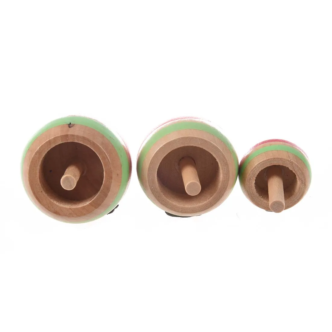 3pcs Wooden Colorful Spinning Top Kids Toy 3 Sizes for Children Above 3 Years Old