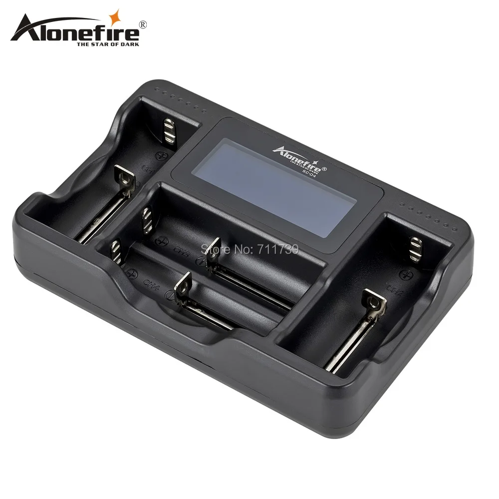 AloneFire SC-04 LCD Smart Battery Charger for Li-ion Ni-MH Ni-Cd 26650 18650 14500 26650 AA AAA C 3.7 1.2V 1.5V Batteries