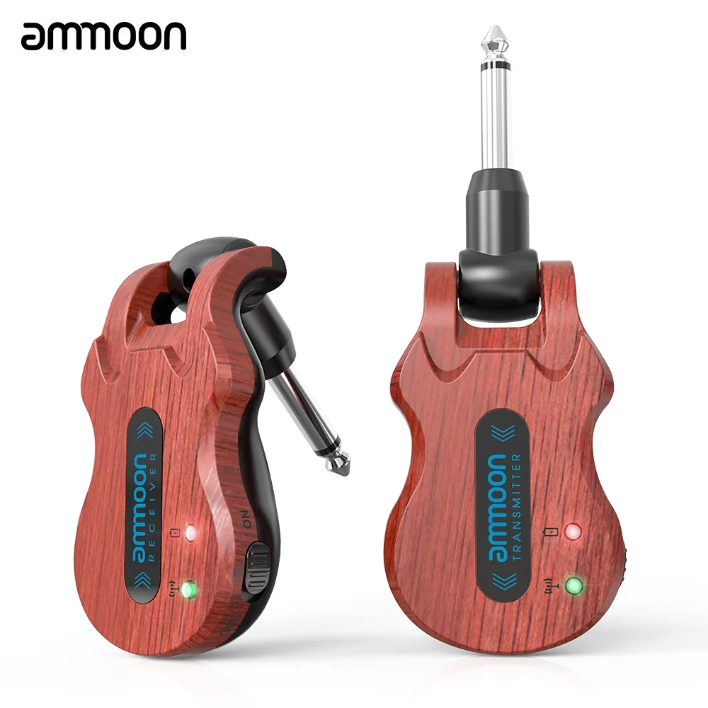 ammoon Wireless Guitar System Audio Digital Guitar Transmitter Receiver Built-in Battery 300 Feet Transmission Range