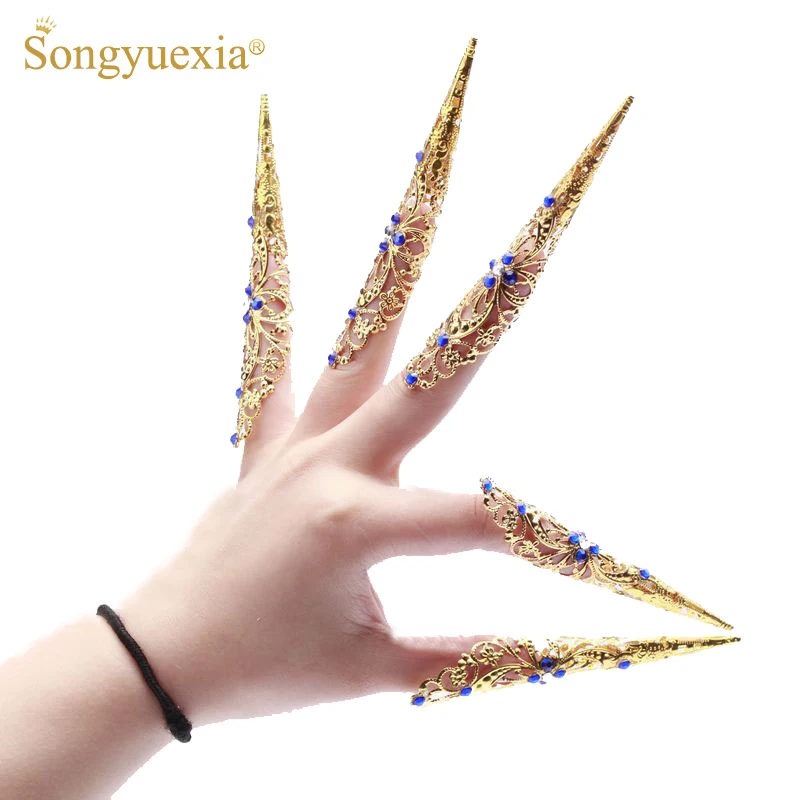 Songyuexia Peacock dance belly dance indian dance accessories armor sparkling diamond long design this price only 1pc