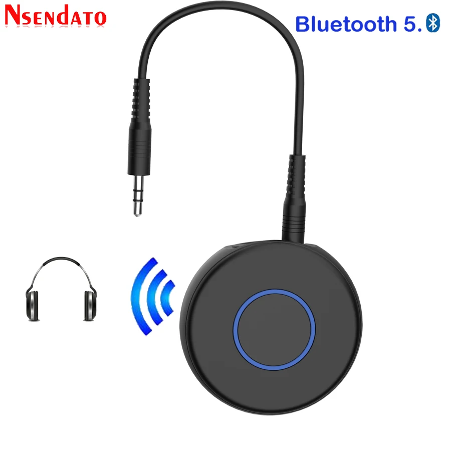 Transmisor de audio con Bluetooth 5,0, adaptador de música inalámbrico con conector de 3,5mm, transmisor Bluetooth 5,0 para TV, PC, MP3/4