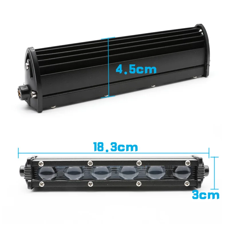 Barra de luz LED de trabajo delgada, foco de aluminio 6D de 8 ", 120W, 2 unids/set/juego