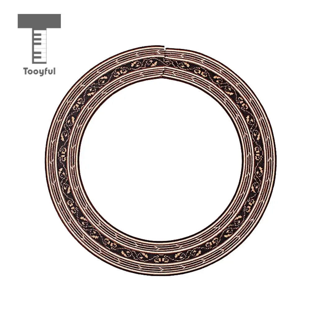 93mm Classical Guitar Natural Wood Inlaid Soundhole Ring Decal Sticker Self-adhesive for Acoustic Guitar Decal Accessories