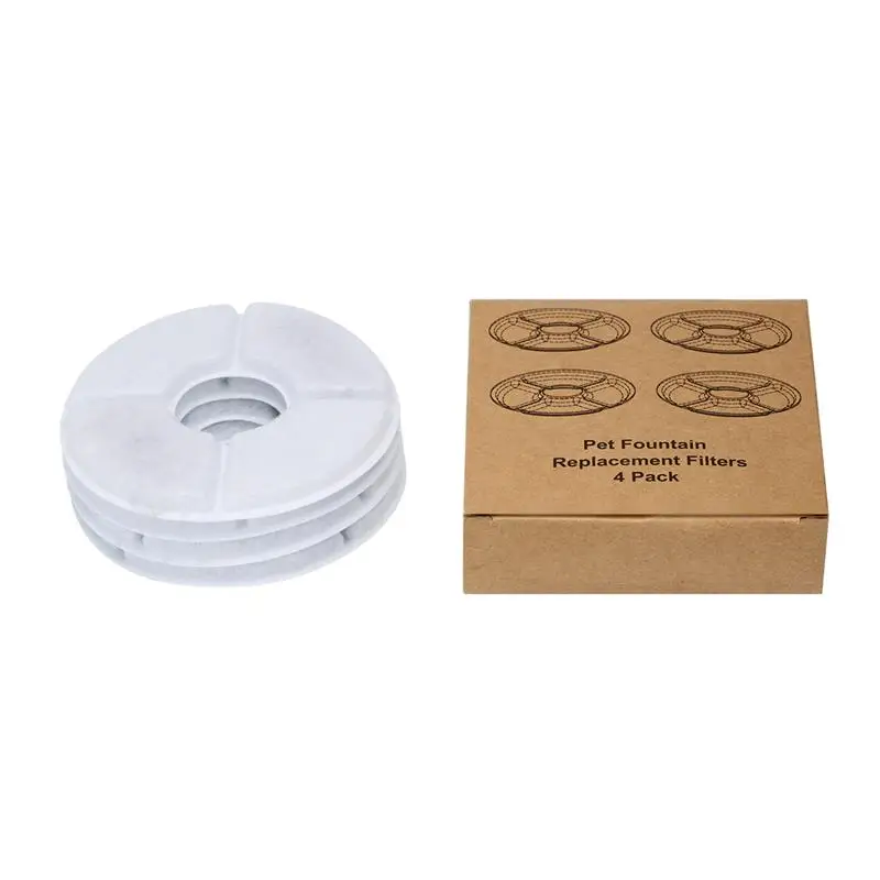 4PCS Activated Carbon Filter For Automatic Cat Dog Fountain Water Feeder Replacement Drinking Machine Filter Core Accessories