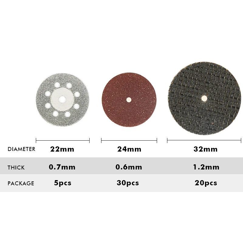 Tungfull Accessori 60Pcs Diamante Disco di Taglio Lavorazione Del Legno Per La Dremel Mini Trapani Rettifica Circolare Seghe Lama Lavorazione Dei Metalli