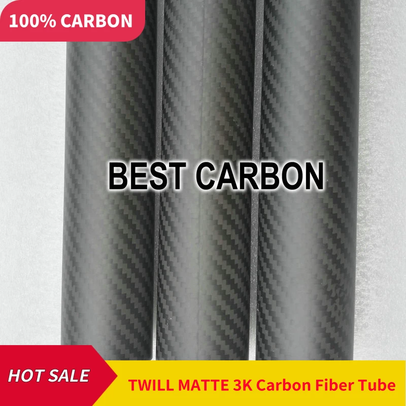 2 pcs of 20mm x 16mm x 1000mm High Quality 3K Carbon Fiber Fabric Wound/winded Tube