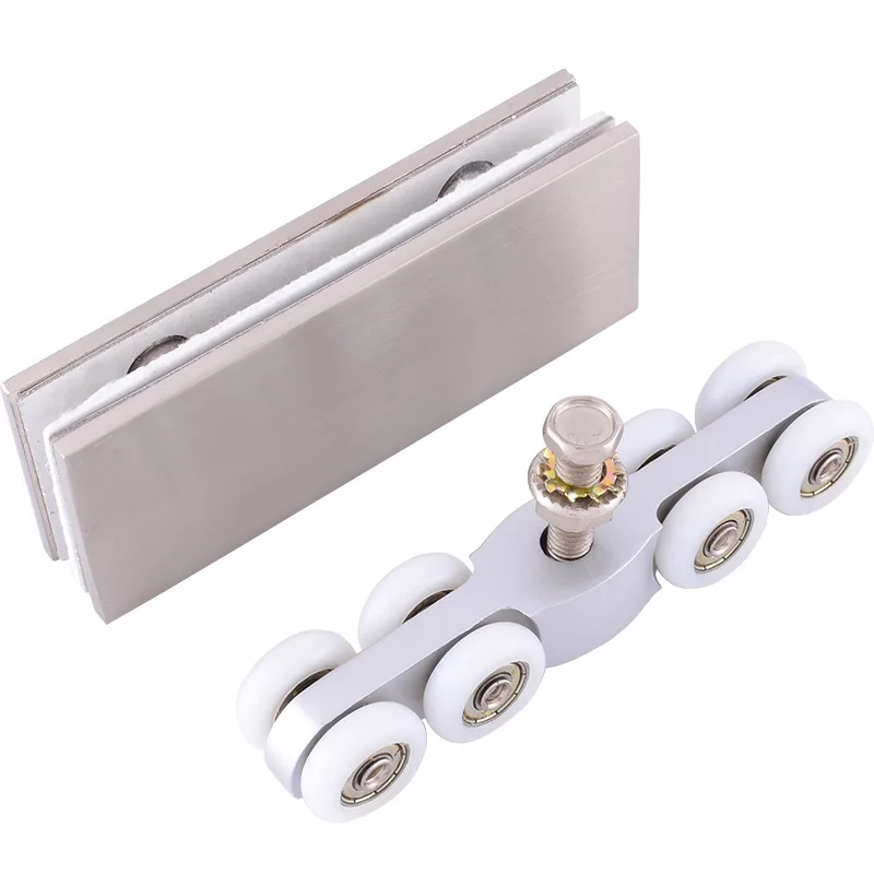 

Glass Hanging Rails Wood Door Hanging Wheels Luxury Silent Boutique 8 Lens Bearing Glass Roller