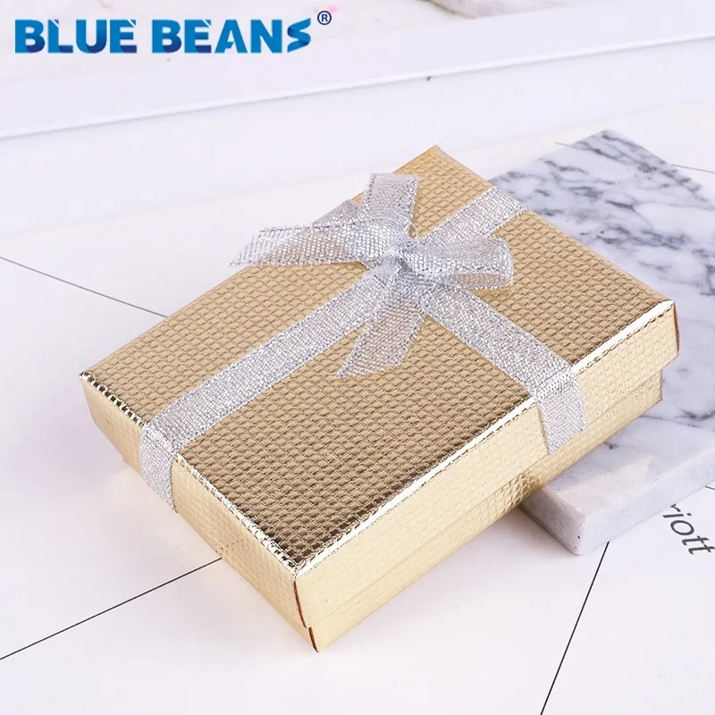 Hot sell Jewelry Necklace Earrings Ring packaging Box Paper Gift Box Jewellery Organizer sponge boxes gift Bangles Bow Red 2019