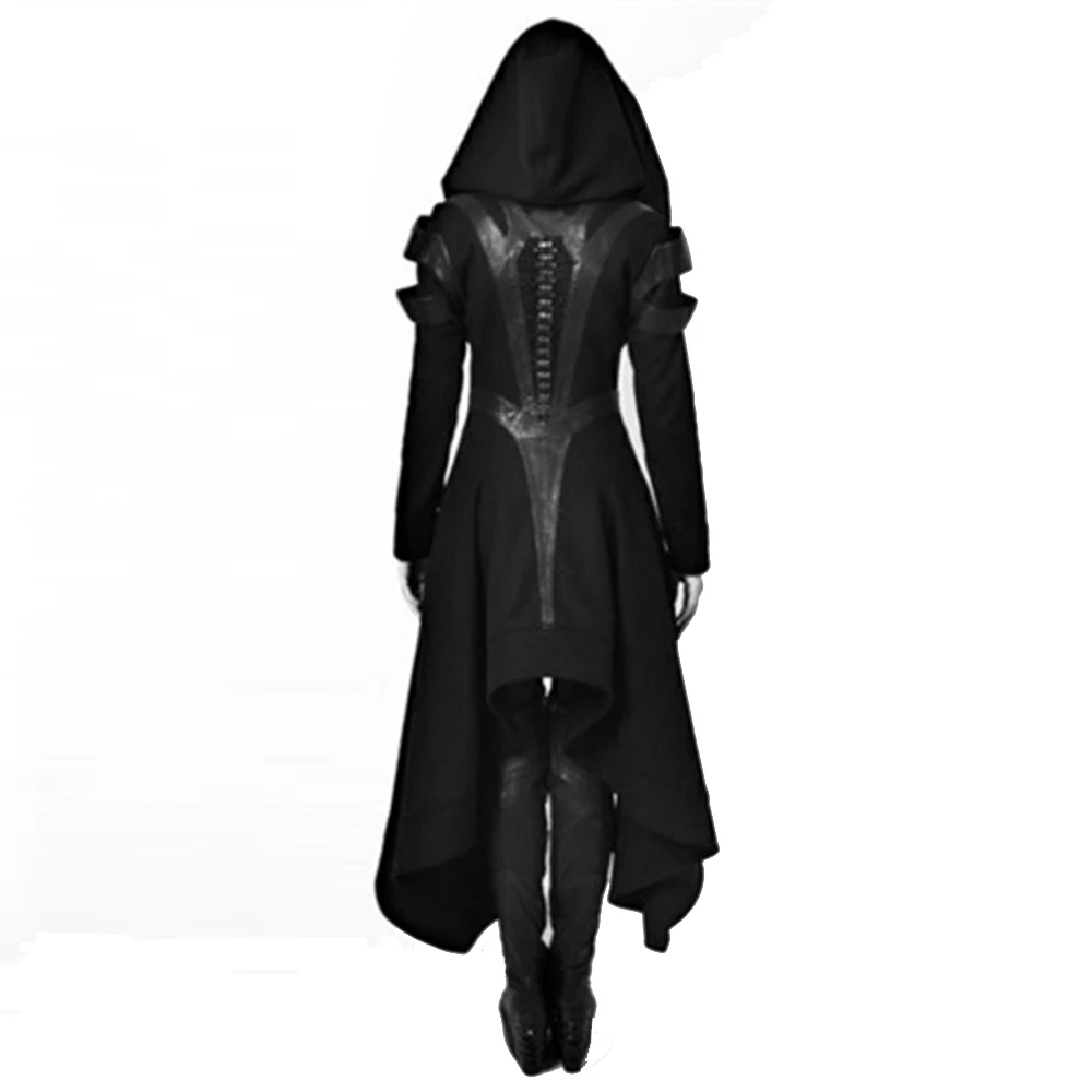 Autumn Gothic trench Vintage Fashion  Women Overcoats Slim Plain Belt Girls Winter Warm black Female  Gothic Coats